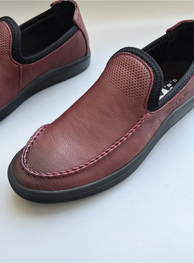 撤柜公牛低帮男鞋头层牛皮男鞋一脚蹬日常休闲男皮鞋 7A58220K01
