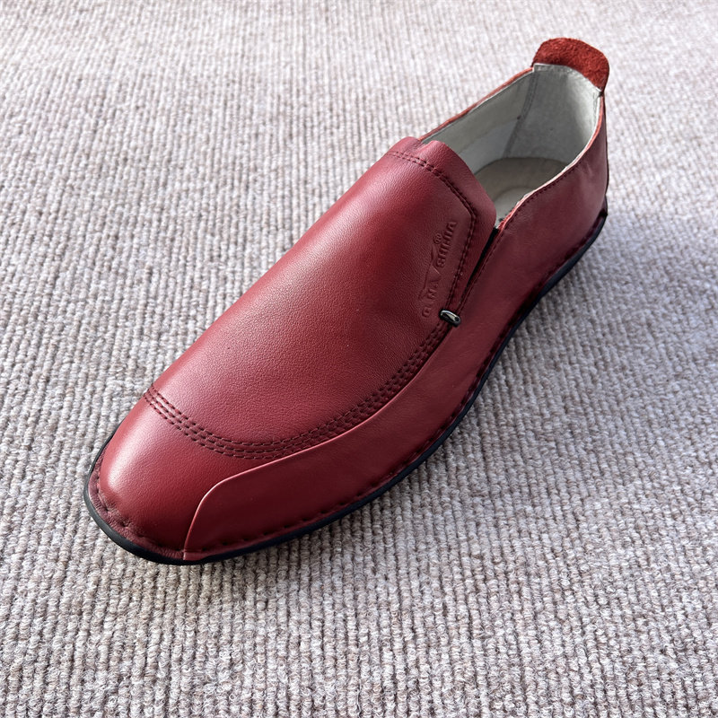 44码 公牛断码真皮男鞋头层牛皮豆豆鞋软底舒适套脚中老年男皮鞋