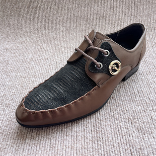 2A7211Y11 皮鞋 公牛春秋真皮男鞋 复古低跟商务日常休闲男士