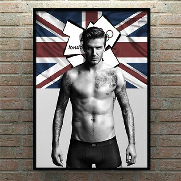 大卫贝克汉姆装饰画卧室足球明星有框客餐咖啡厅酒吧壁挂墙画1935