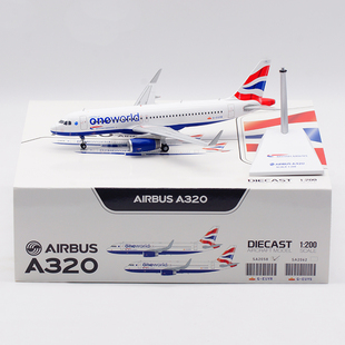 Jcwings 1/200 合金飞机模型 英国航空 A320 G-EUYR 寰宇一家