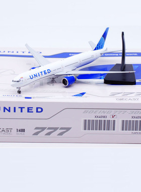 JCWING 1:400 合金飞机模型 美国联合航空 波音B777-300ER N2749U