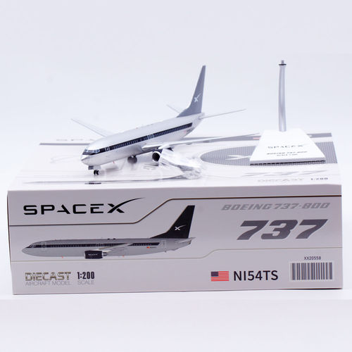 JC Wings 1:200 合金飞机模型 SpaceX 波音B737-800 N154TS