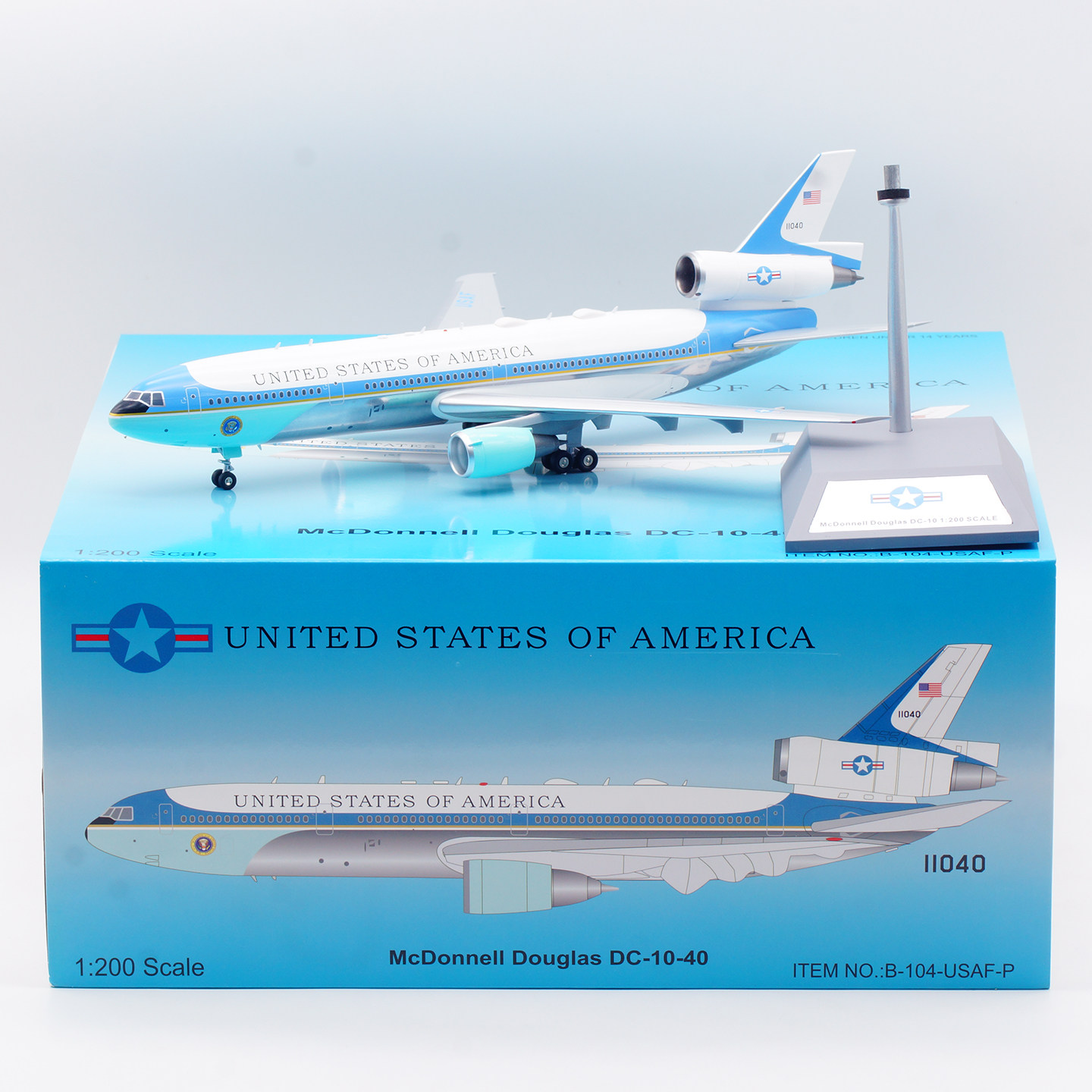 现货 B-Models 1/200 合金飞机模型 美国空军一号 DC-10-40 11040