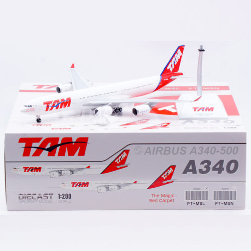 Jcwings 1/200 合金飞机模型 巴西天马航空 A340-500 PT-MSL