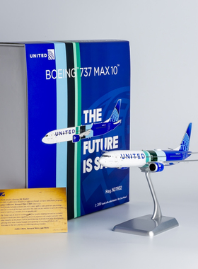 NGmodel 1:200 合金飞机模型 联合航空 B737 MAX10 N27602 环保