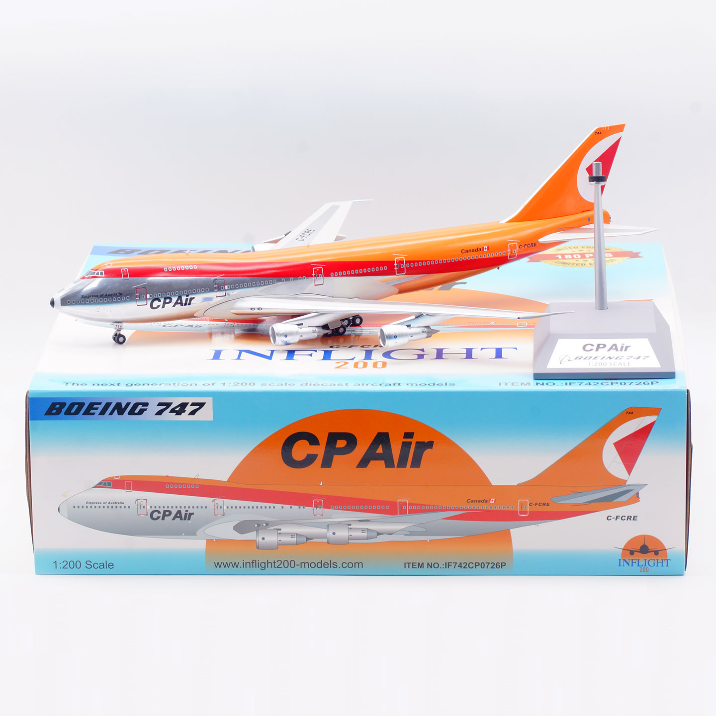 Inflight 1:200飞机模型 合金 加拿大太平洋航空 B747-200 C-FCRE