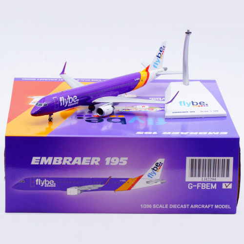 Jcwings 1/200合金飞机模型 弗莱比航空Embraer ERJ-195LR G-FBEM