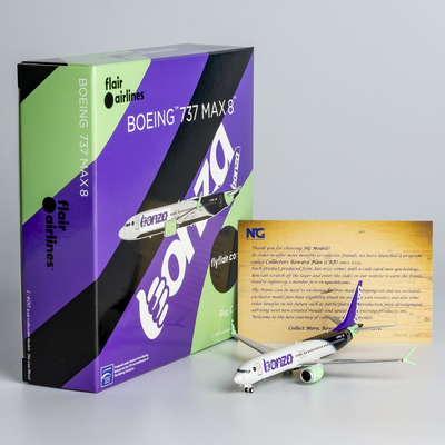 NG 1:400 合金飞机模型Bonza Airline B737 MAX8 C-FLKC 混合涂装