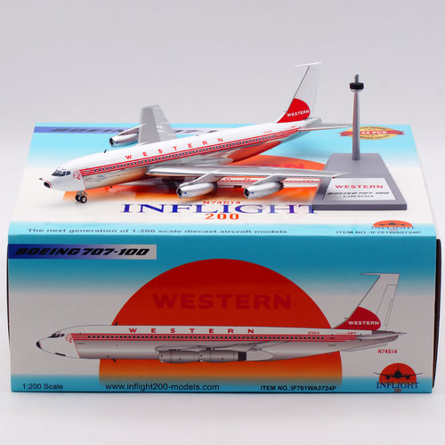 Inflight 1:200 飞机模型 合金 西部航空 B707-100 N74614