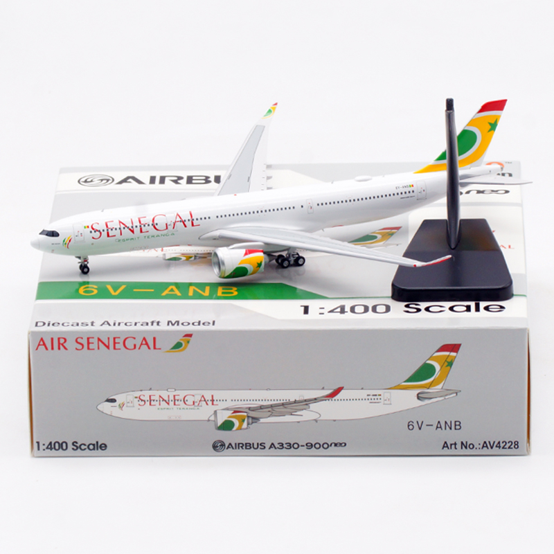 Av 1:400 合金飞机模型 塞内加尔 A330-900NEO 6V-ANB 可拆起落架