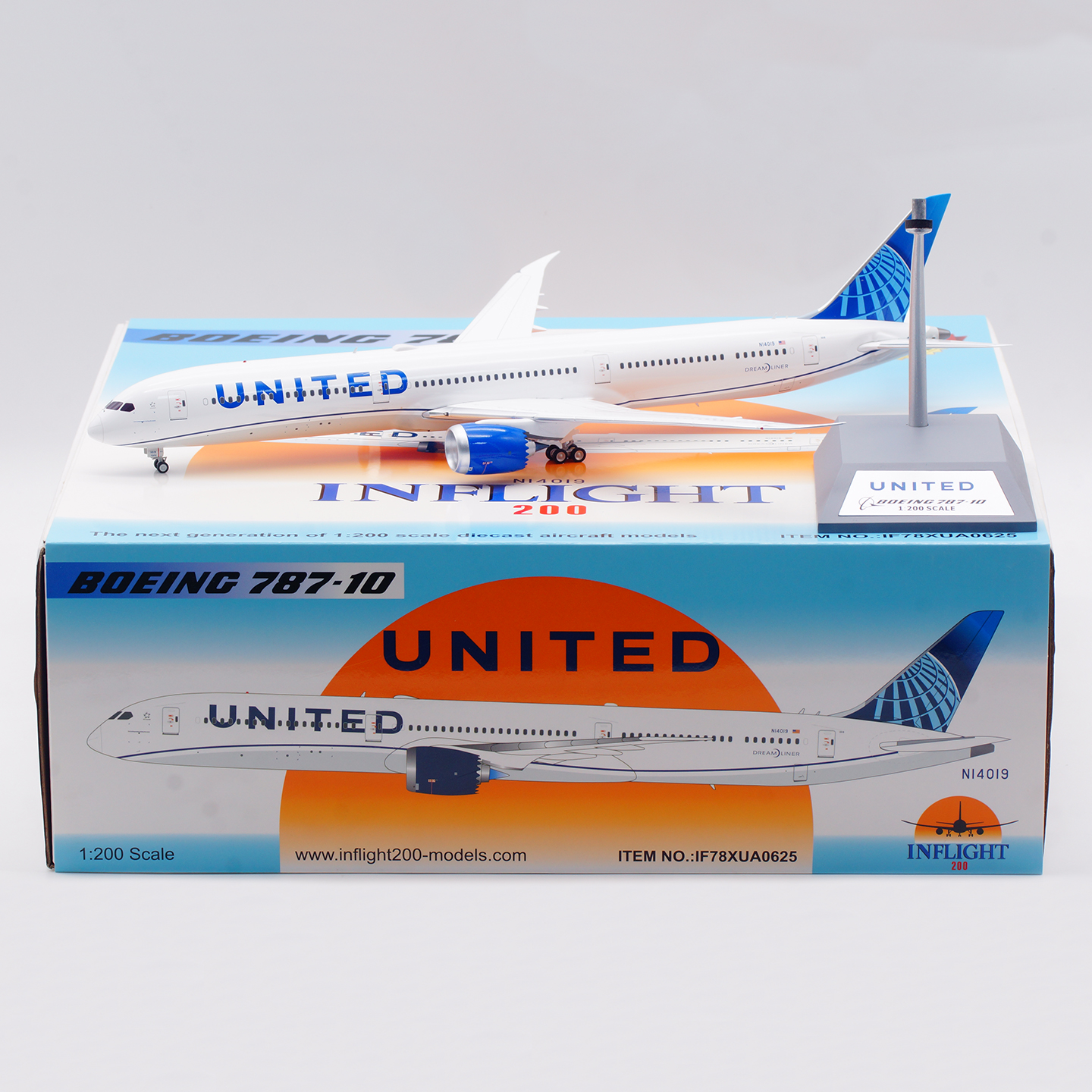 Inflight 1:200 飞机模型 合金 美国联合航空 B787-10 N14019