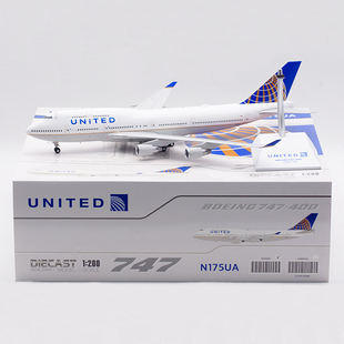 Jcwings 1/200 合金飞机模型 美国联合航空 波音B747-400 N175UA