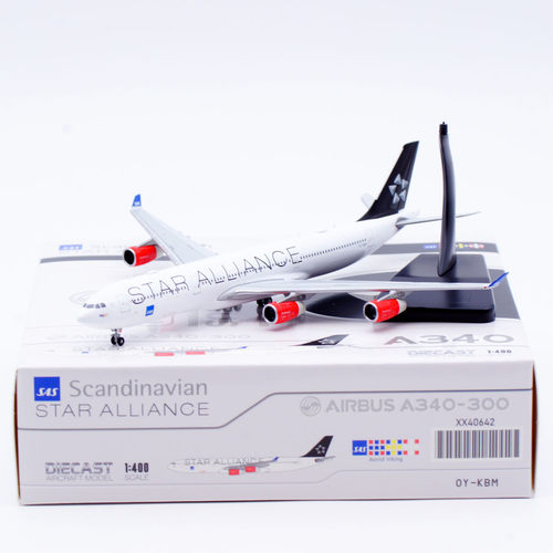 1:400 JC Wing 合金客机模型 北欧航空 A340-300 OY-KBM 星空联盟
