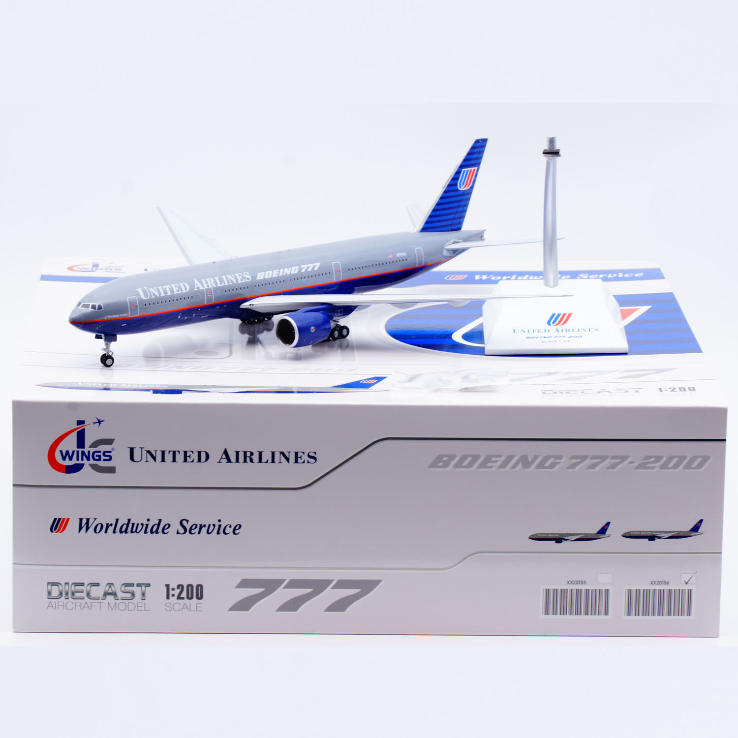 Jcwings 1/200 合金飞机模型 美国联合航空 B777-200 N777UA