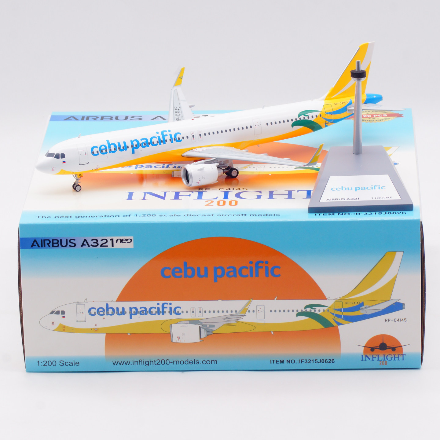 Inflight 1:200 飞机模型合金 宿务太平洋航空 空客A321 RP-C4145