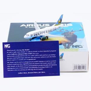 NGmodel 1:400 合金飞机模型 美国边疆航空 空客A318 N802FR 麋鹿