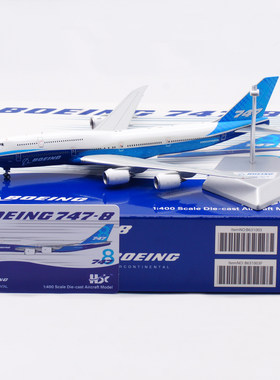 HX models 1:400 合金飞机模型  B747-8  波音原厂 花蓝肚
