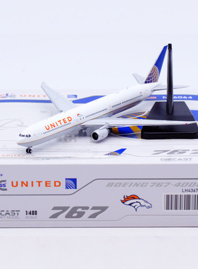 1:400JCWing 合金客机模型 联合航空B767-400ER N76064丹佛野马队
