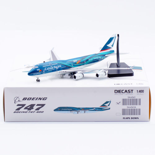 Jcwing 1/400 合金飞机模型 国泰航空 B747-400 B-HOY 亚洲都会