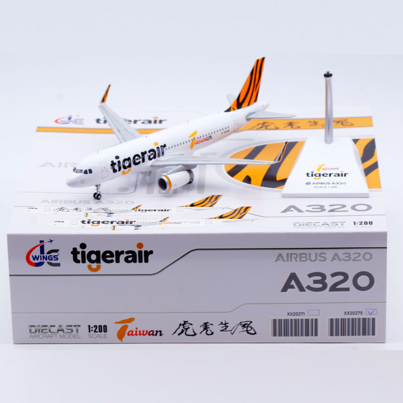 Jcwings 1/200 合金飞机模型 台湾老虎航空 A320 B-50018