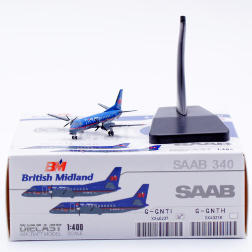 JC Wings 1:400 飞机模型 合金 英国米德兰航空 萨博340B G-GNTI