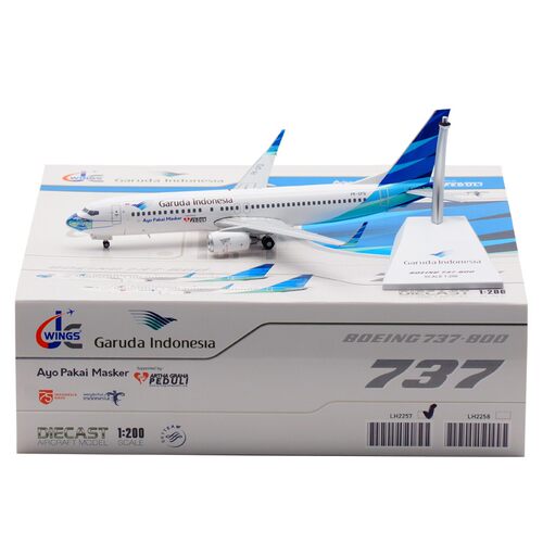 Jcwings 1/200  合金飞机模型 加鲁达航空 B737-800 PK-GFQ