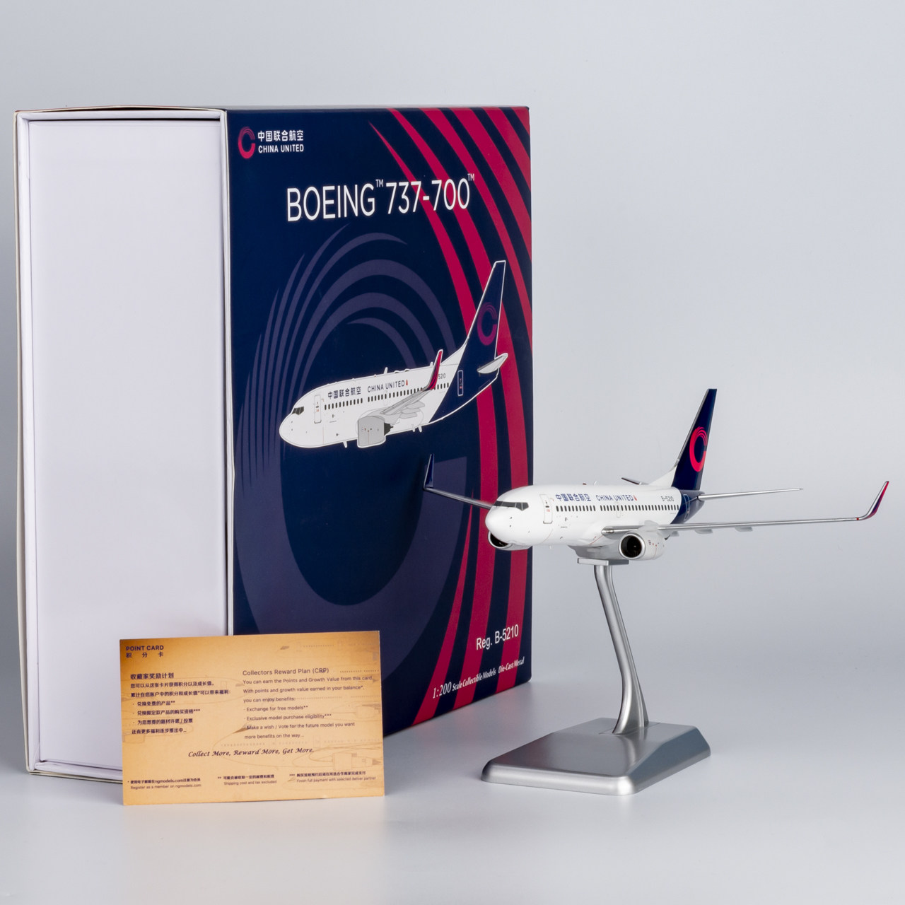 NGmodel 1:200 合金飞机模型 中国联合航空 B737-700 B-5210