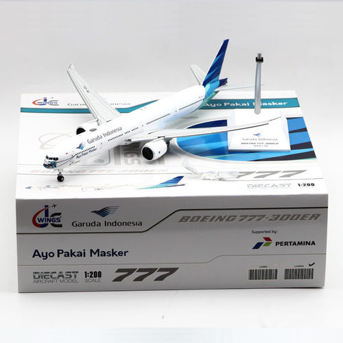 Jcwings 1/200 合金飞机模型 加鲁达航空 B777-300ER PK-GIJ 襟翼
