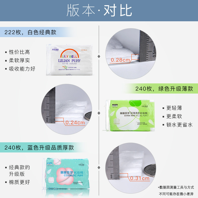 丽丽贝尔化妆棉卸妆棉湿巾纯棉一次性洗脸卸妆美容工具