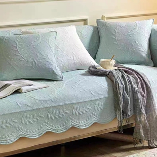 沙发垫纯棉坐垫全盖万能简约现代布艺全包沙发套四季通用防滑定制