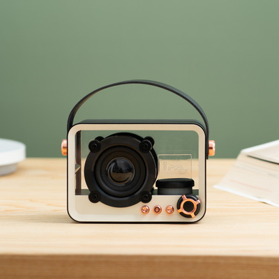 imu幻响黑晶复古蓝牙音箱收音机家用生日礼物女生插卡便携小音响