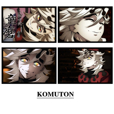 减压填色DIY数字油画鬼灭之刃角色上弦二童磨装饰背景墙挂画男礼