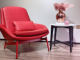 沙发椅椅子休闲椅单人北欧红色牛皮椅高端沙发椅 包邮