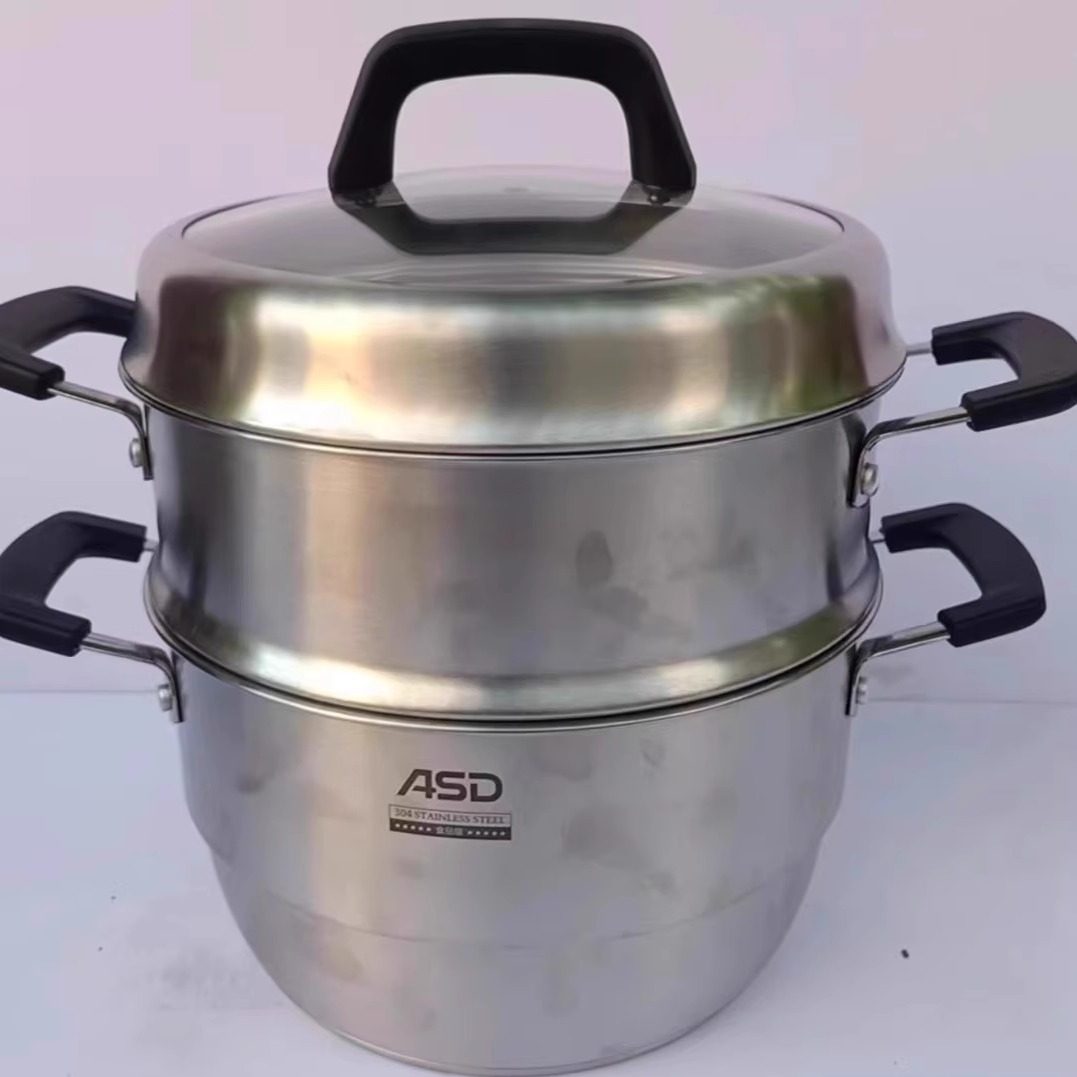 爱仕达蒸巧不串味304不锈钢加厚多用锅两层蒸锅ZS26/28/30G3J