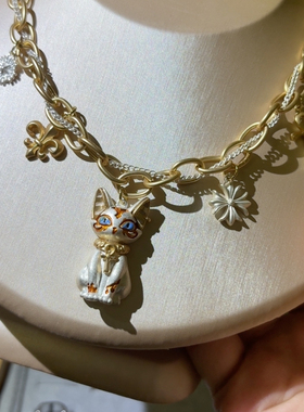 白猫项链爆款 尾链带字