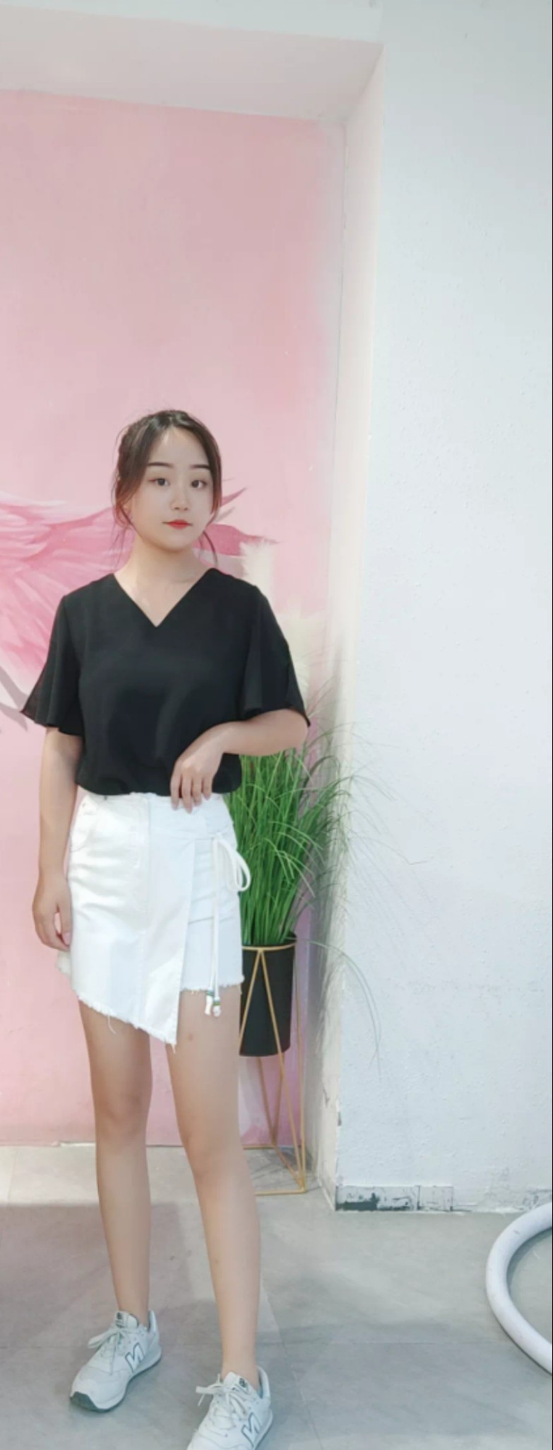 duoyi朵以夏季雪纺衫上衣女T恤