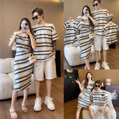 连衣裙短袖 2026一家三四口洋气母子母女装 T恤婴儿 夏装 度假亲子装