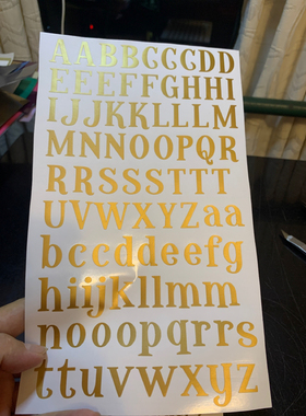 热销2cm金银色彩色数字贴画小写大写英文字母编号防水装贴纸饰