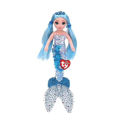 正版美国Ty亮片美人鱼公仔可爱女孩生日礼物玩偶布娃娃人鱼公主