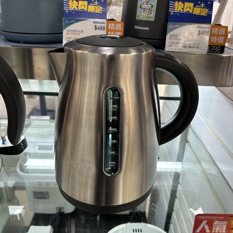 Breville铂富 BKE495电热水壶 自动断电防干烧 不锈钢快烧 泡茶