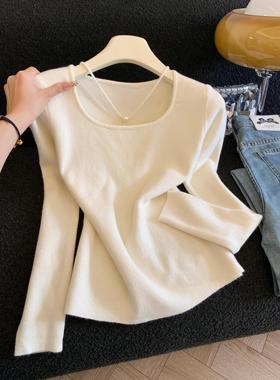 秋冬新款韩系ins简约气质休闲百搭圆领针织衫修身纯色上衣女53490