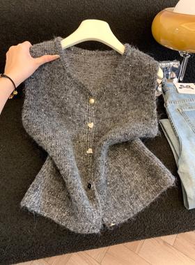 无袖女款打底韩版洋气时尚针织开衫马甲坎肩外搭背心上衣53486