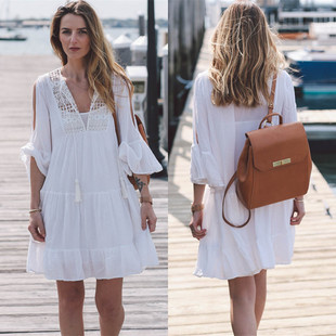 棉防晒衣性感海边修身 外套罩衣沙滩裙罩裙女 度假裙比基尼泳衣罩衫