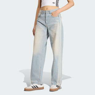 牛仔裤 KW2093 JEANS女子纯棉宽松大码 三叶草DAD