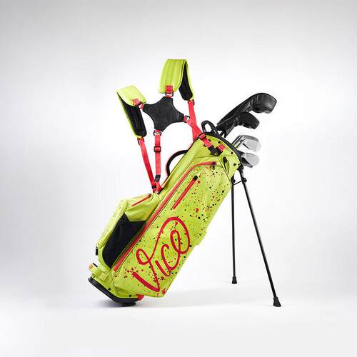 代购Vice Aero Carry高尔夫球包 轻便7口袋高尔夫球杆袋黄色泼墨