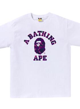 代购A BATHING APE男士T恤透气吸汗印花日常休闲男装潮牌