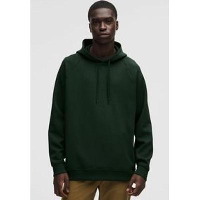 lululemon/露露乐蒙宽松版型运动连帽吸湿速干长袖套头卫衣雨林绿