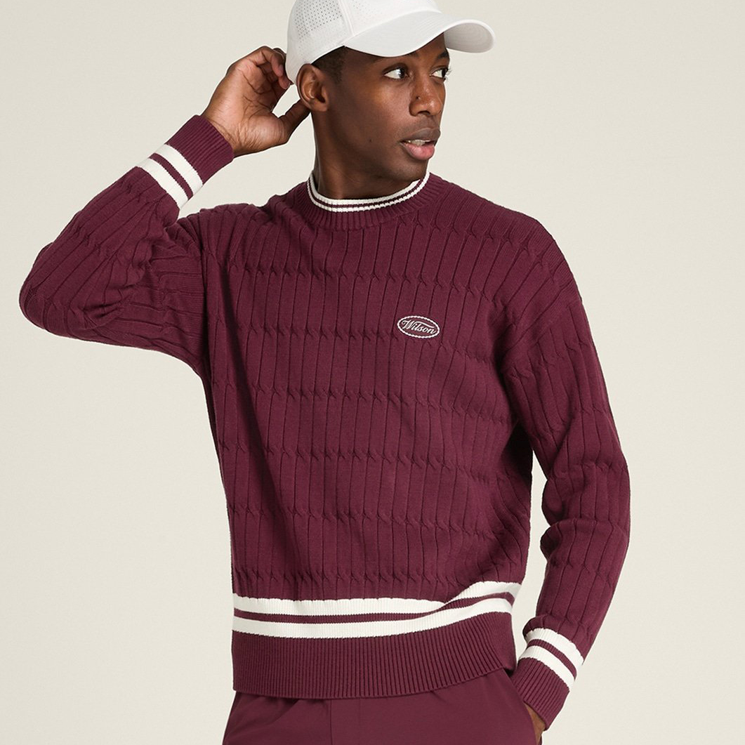 代购Wilson Tennis Club Cable Crew威尔胜毛衣保暖舒适日常休闲