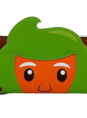 代购Loungefly女士钱包拉链闭合卡位多带ID窗硬币袋绿色橙色棕色